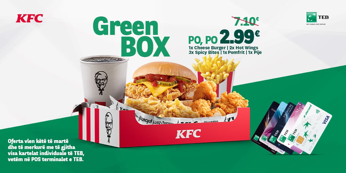 Green BOX në KFC për vetëm 2.99 €!